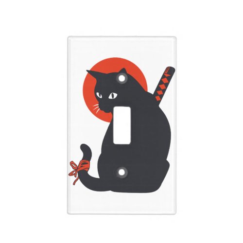 Cats as Warrior Samurai _ Choose background color Light Switch Cover