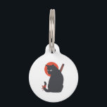 Cats as Warrior Samurai - Choose background color Pet ID Tag<br><div class="desc">cat pet feline animal , kitten kitty ninja black , illustration samurai martial japan , karate cute art japanese, fight fighter warrior red, hand drawing cartoon funny, doodle weapon sword katana , fun cool cats cat , pet feline animal , kitten kitty</div>