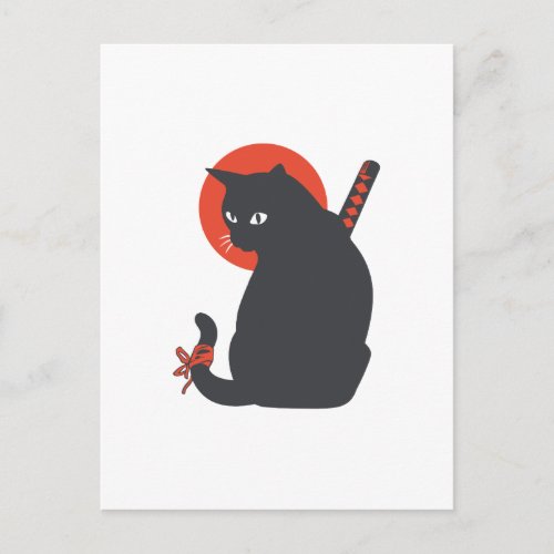 Cats as Warrior Samurai _ Choose background color Postcard