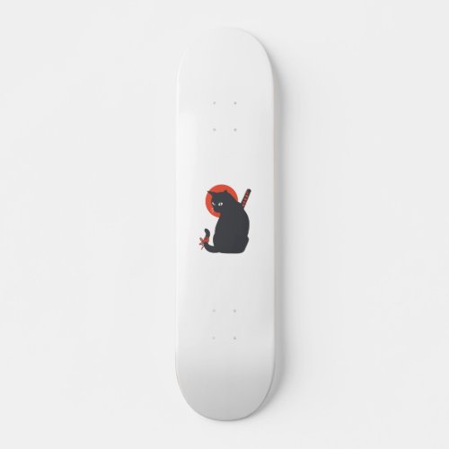 Cats as Warrior Samurai _ Choose background color Skateboard