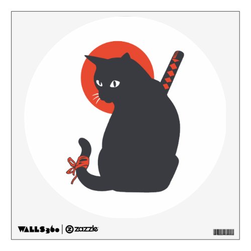 Cats as Warrior Samurai _ Choose background color Wall Decal