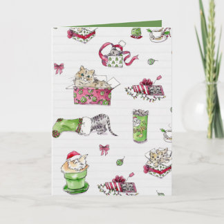 Cats at Christmas Card