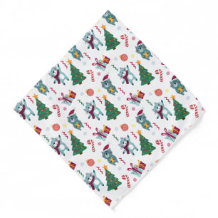 Cats At christmas Whimsical Pattern Bandana