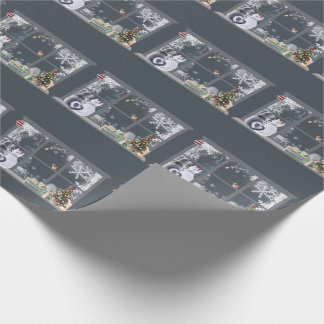 Cats at Christmas Window Wrapping Paper