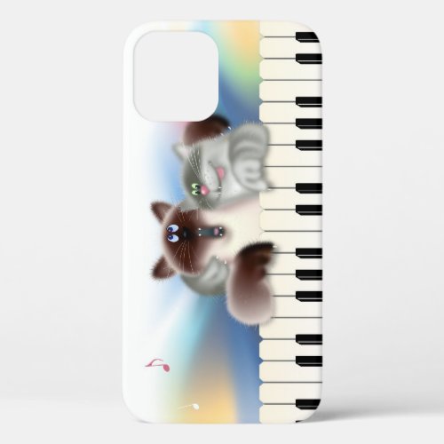 Cats at Piano iPhone 12 Case