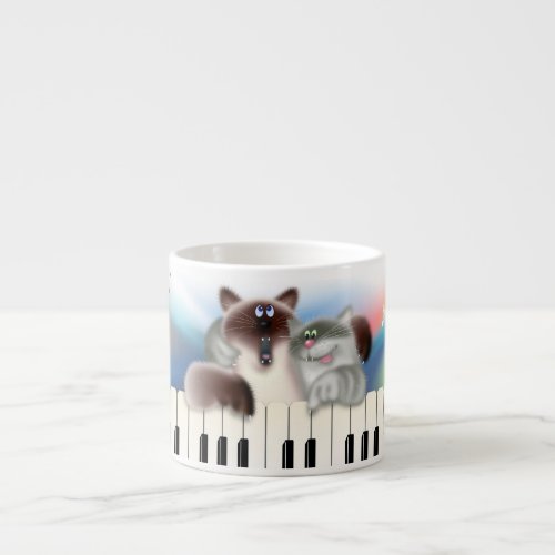 Cats at Piano Espresso Cup