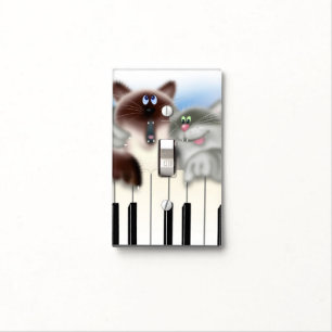 Cats at Piano Light Switch Cover