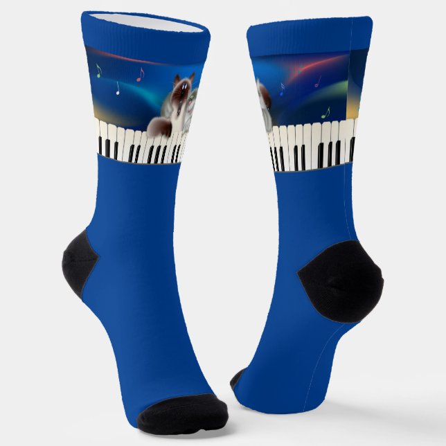 Cats at Piano Socks (Angled)