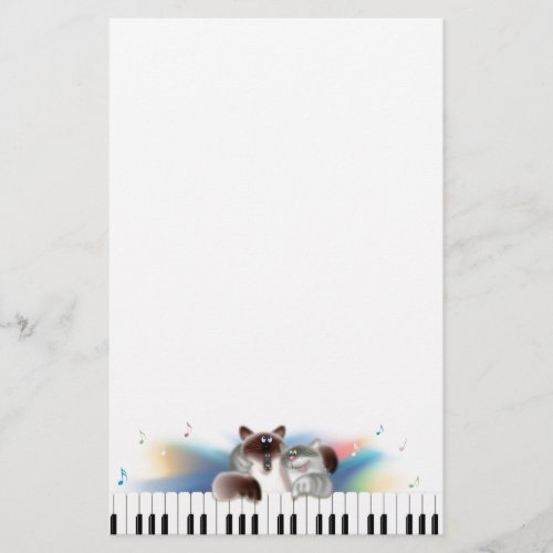 Cats at Piano Stationery