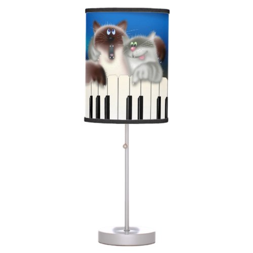 Cats at Piano Table Lamp