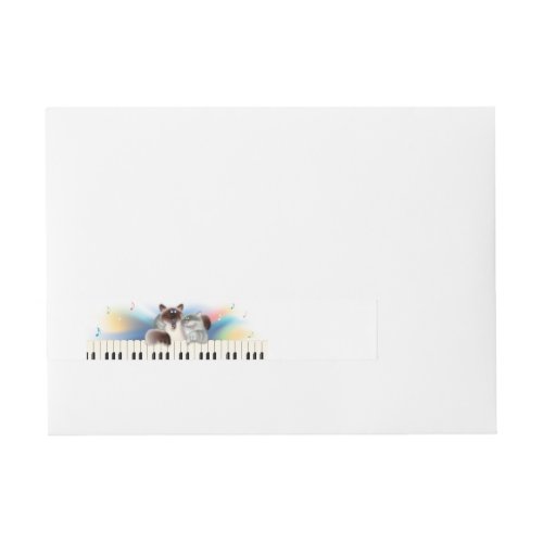 Cats at Piano Wrap Around Address Label