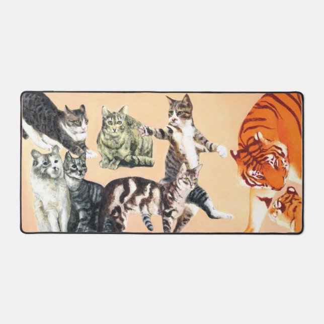 Cats at Play Desk Mat (Front)