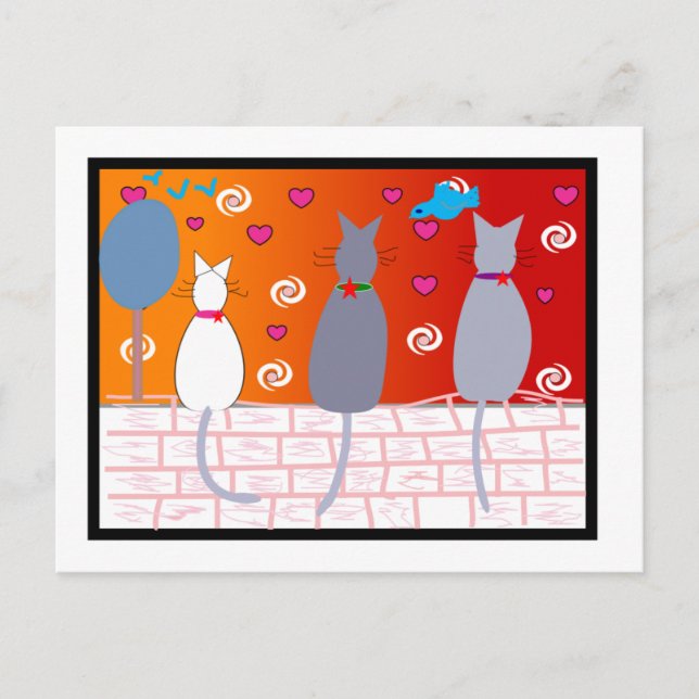 Cats At Sunset Postcard (Front)