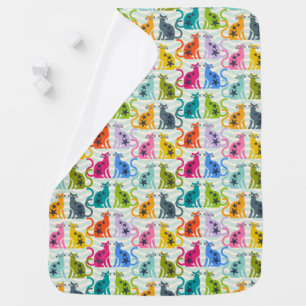 Cats at the beach baby blanket