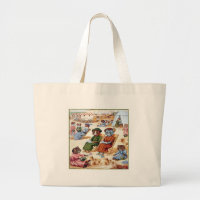 Cats at the Beach by Louis Wain Large Tote Bag