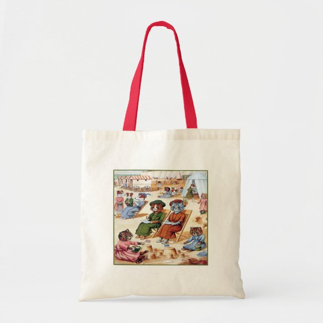 Cats at the Beach by Louis Wain Tote Bag (Front)