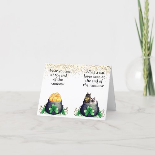Cats at the End of the Rainbow St Patricks Day Holiday Card