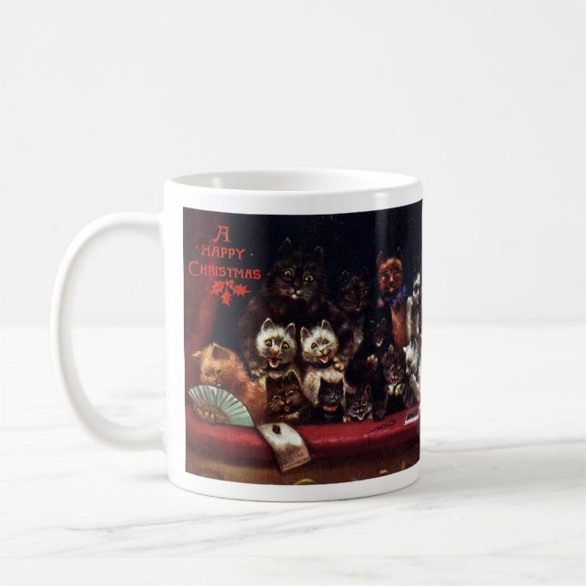 Cats at the Theater for Christmas Coffee Mug (Left)