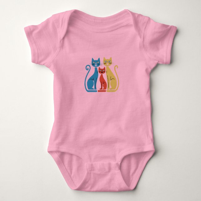 cats baby bodysuit (Front)