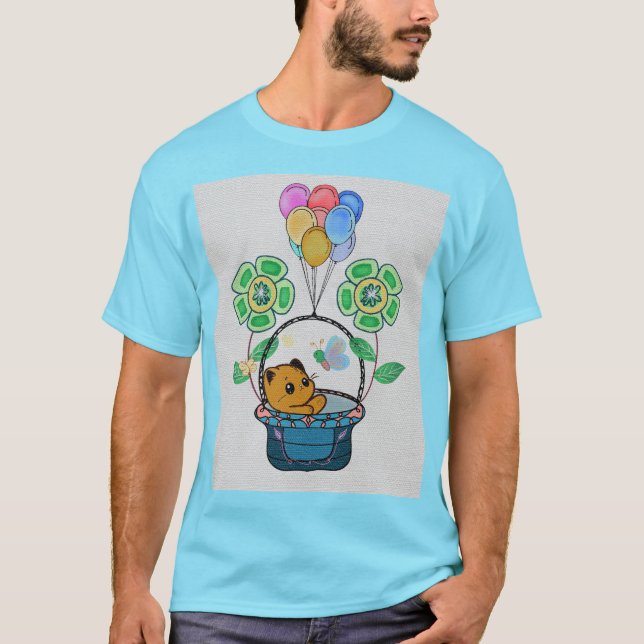 Cat's balloon journey  T-Shirt (Front)