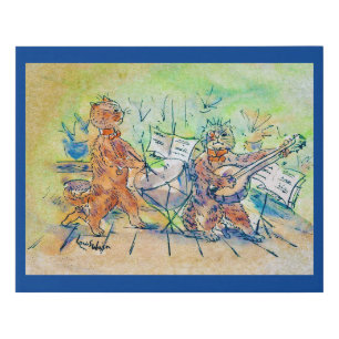 Cats Band, Louis Wain Faux Canvas Print