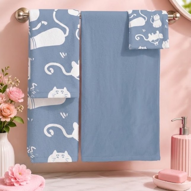 cats bath towel set (Creator Uploaded)