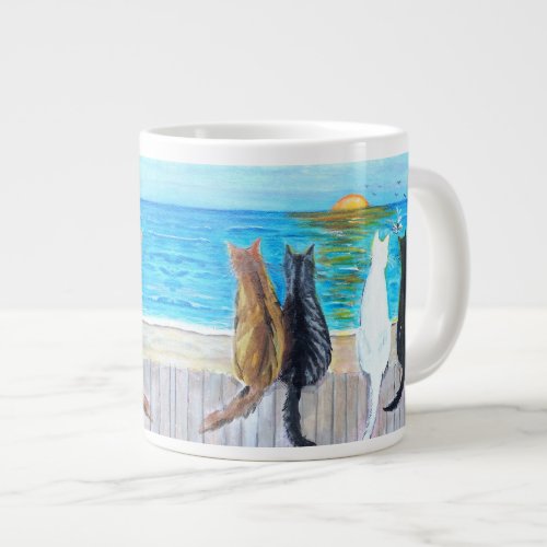 Cats Beach Sunset Mug