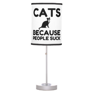 Cats Because People Suck Table Lamp