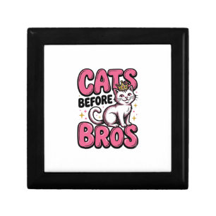 Cats Before Bros Vintage Cat Crown Shirt Design_1 Gift Box