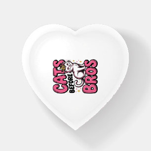 Cats Before Bros Vintage Cat Crown Shirt Design_1 Paperweight
