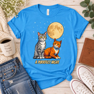 Cats Beneath a Golden Moon T-Shirt