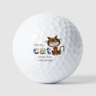 "Cats Better Company Than Men" Stylish Artwork Golf Balls