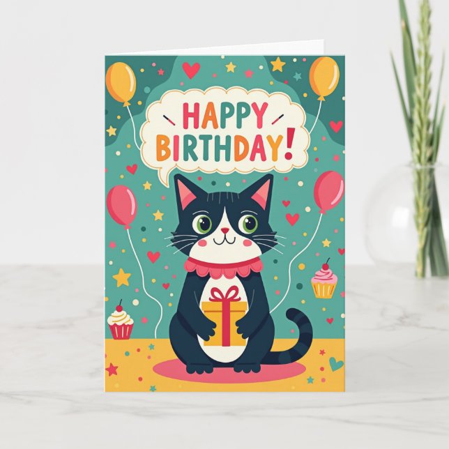 Cats Birthday Gift Card (Front)