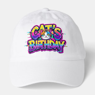 Cat's Birthday Rainbow Glitch Hat