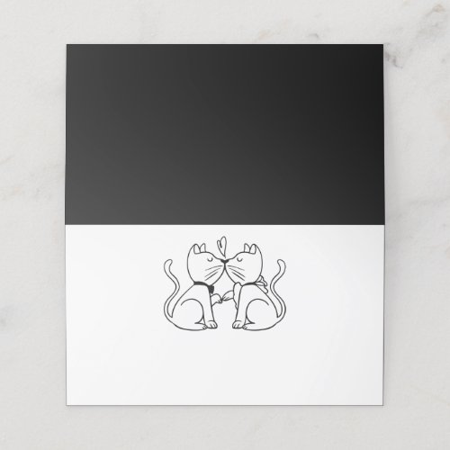 Cats Black Wedding Bridal Shower Anniversary Place Card