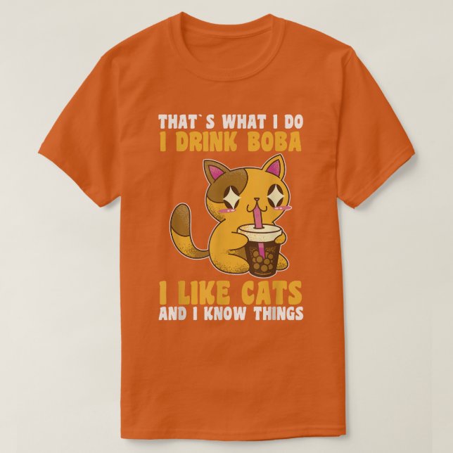 Cats Boba Tea Bubble Tea  T-Shirt (Design Front)