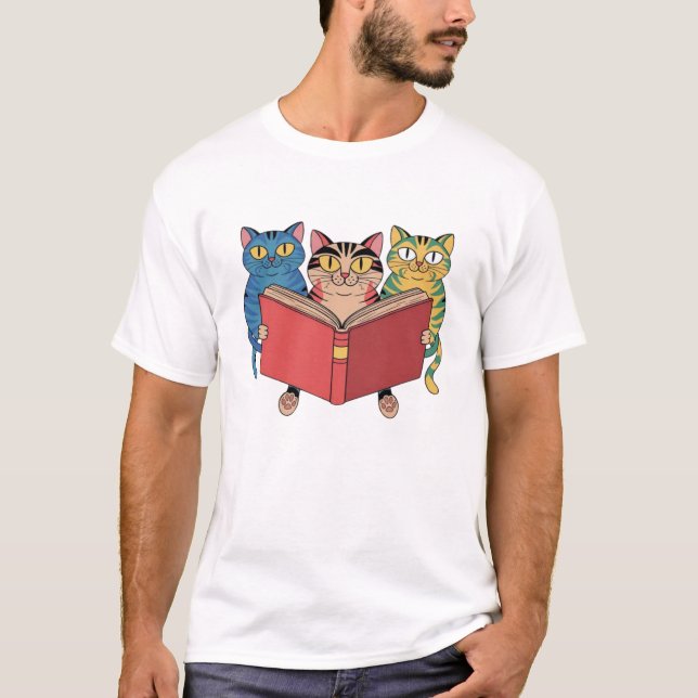 Cats Book T-Shirt (Front)