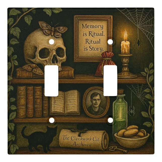 Cat's Bookcase Light Switch Cover (Front)