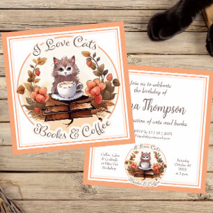 Cats Books and Coffee Book Club Reading Invitation