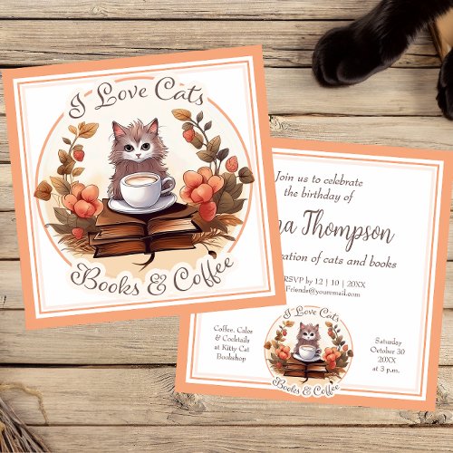 Cats Books and Coffee Book Club Reading Invitation