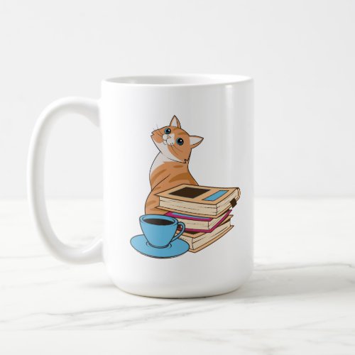 Cats Books and Coffee Cute Coffee Mug