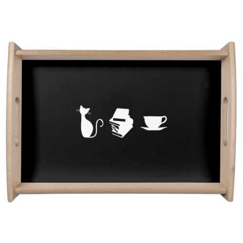 Cats Books and Coffee Serving Tray