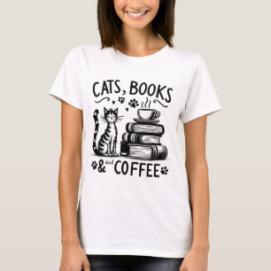 Cats, Books, and Coffee T-Shirt