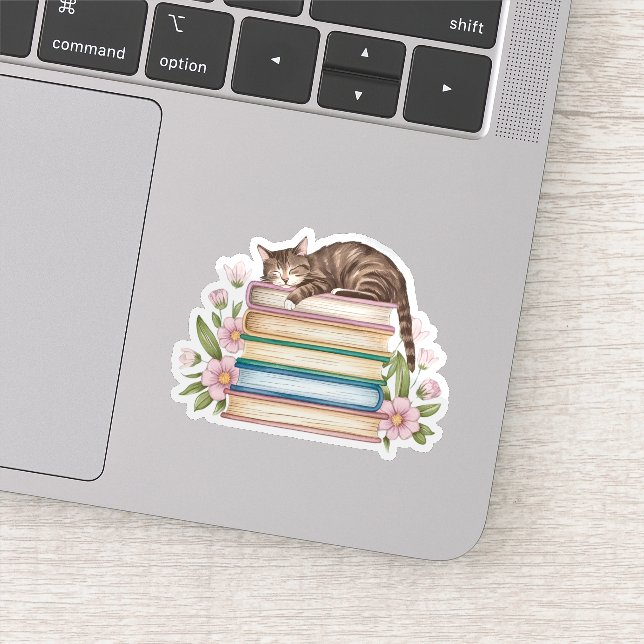 Cats, Books and Flowers  Sticker (Detail)