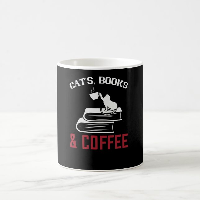 Cats Books & Coffee Mug (Center)