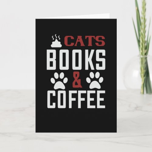 Cats Books  Coffee v2 Card