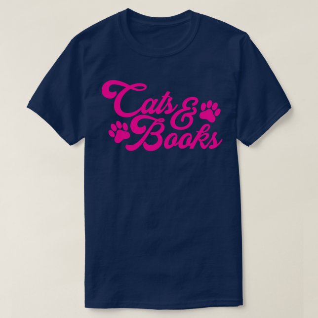 Cats Books T-Shirt (Design Front)