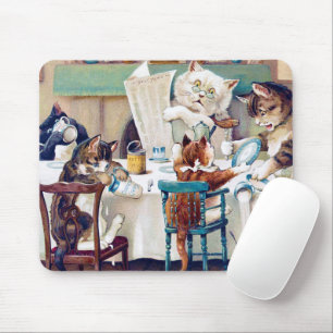 Cat's Breakfast Time, Louis Wain Mouse Pad