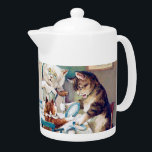 Cat's Breakfast Time, Louis Wain Teapot<br><div class="desc">Louis Wain (5 August 1860 – 4 July 1939) was an English artiste known for his drawings,  which consistently featured anthropomorphised large-eyed cats and kittens. In his later years he may have suffered from schizophrenia (although this claim is disputed),  which,  according to some psychiatrists,  can be seen in his works. Quote:Wikipedia</div>