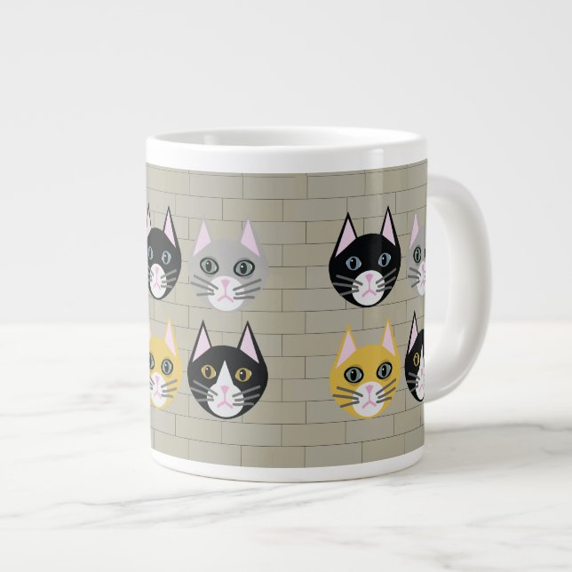 Cats brick giant coffee mug (Front Right)